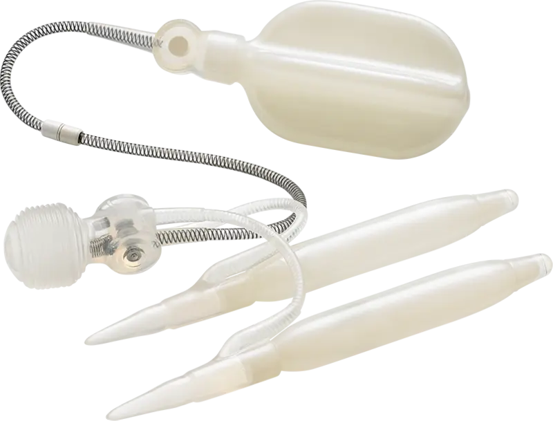 Coloplast Titan Touch three-piece inflatable penile implant with two Bioflex cylinders, a one-touch release pump and a reservoir