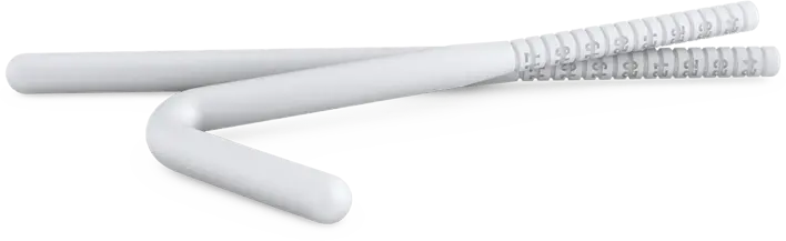 Rigicon Rigi10 one-piece malleable penile implant rods, one bent