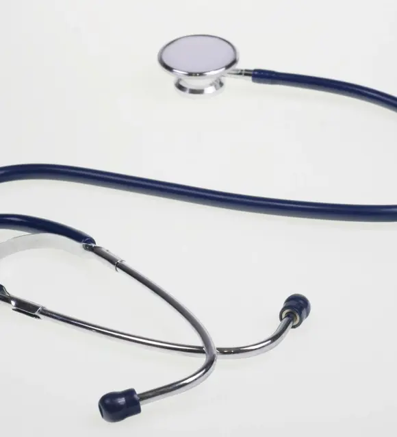 Stethoscope on a white surface