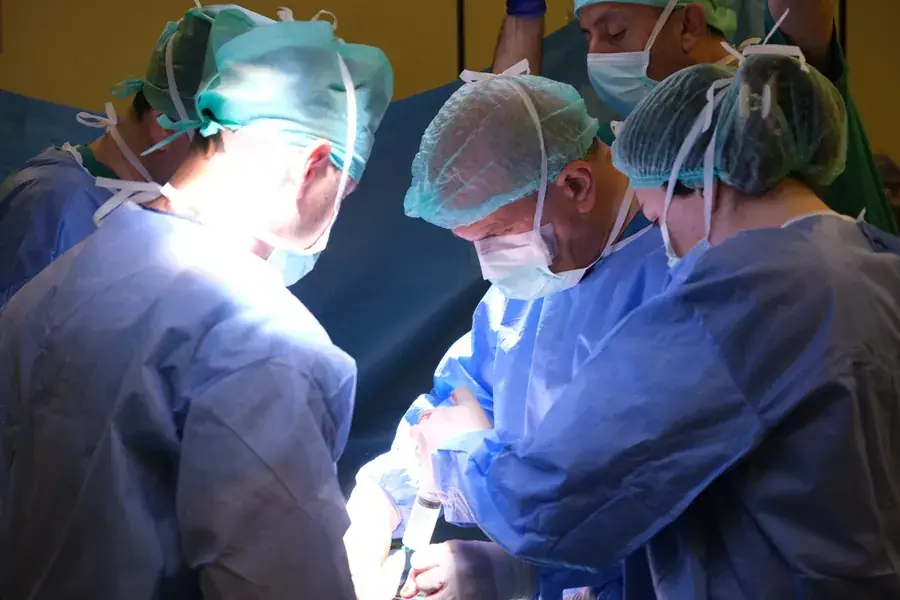 Penile implant surgery in progress